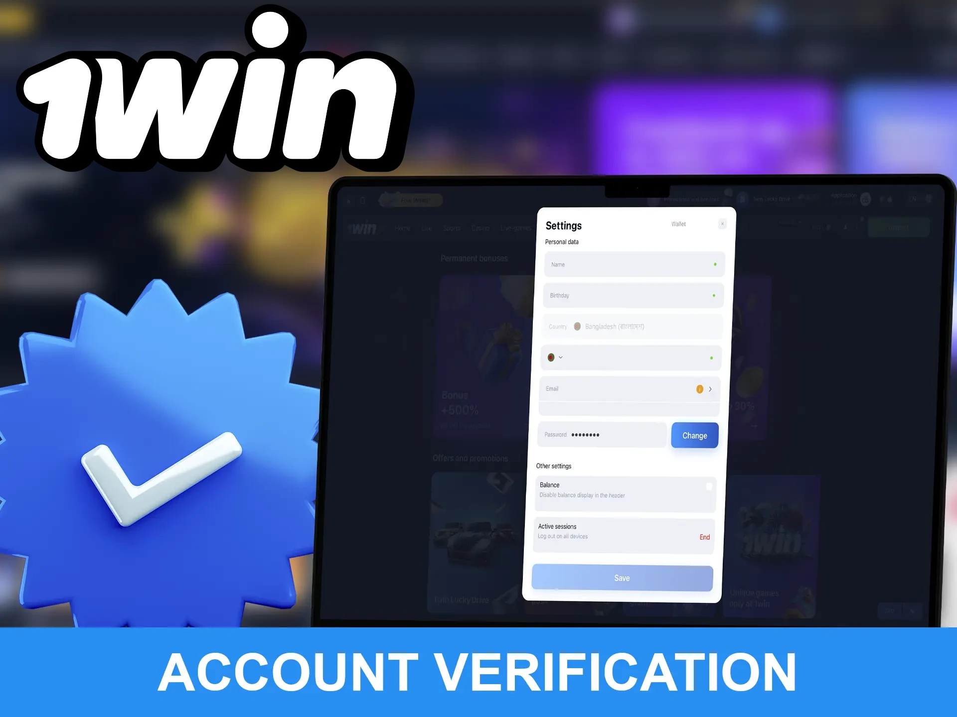 You can start betting after simple verification of your 1Win account.