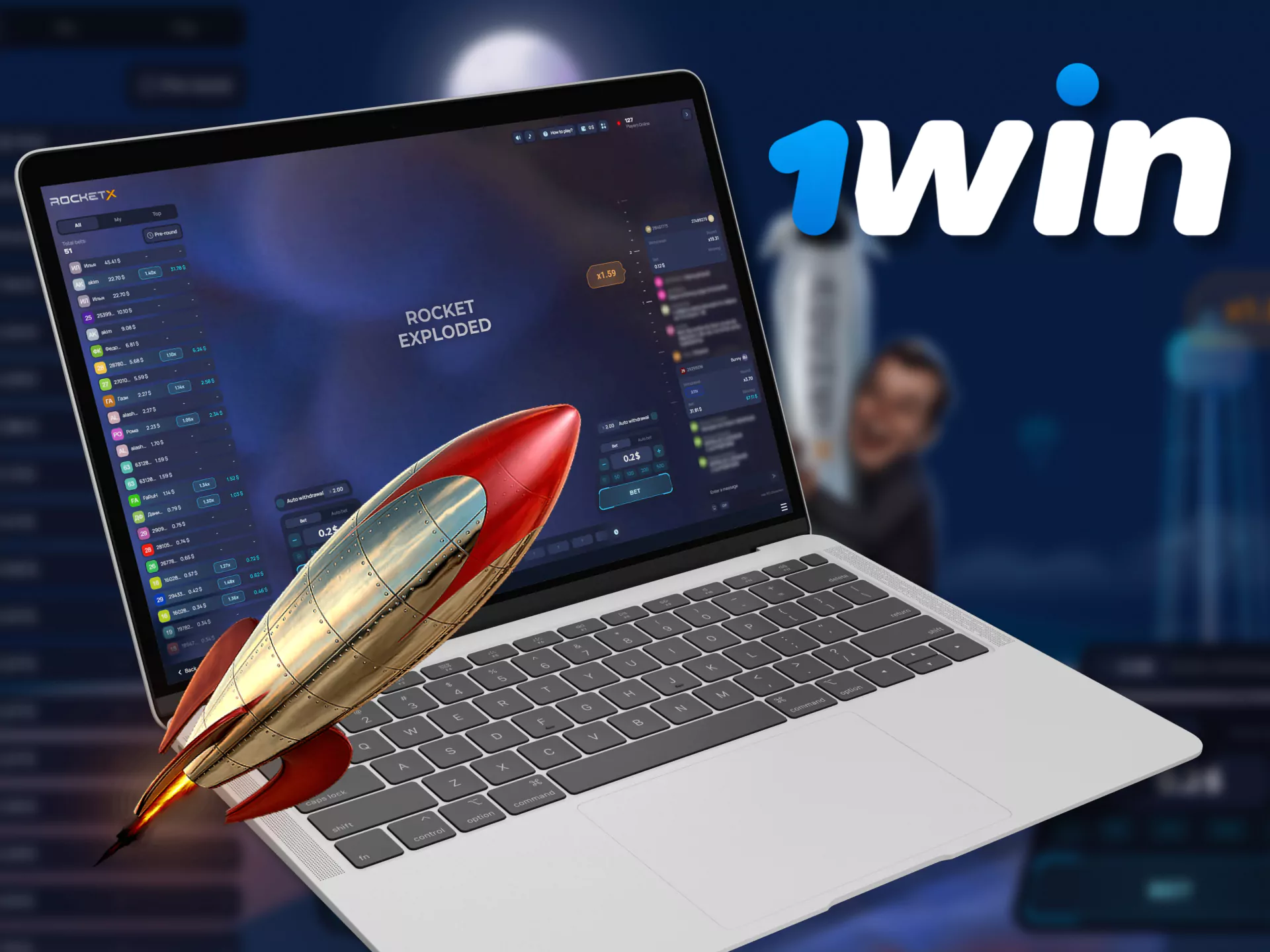 Try playing the Rocket X demo at 1win.