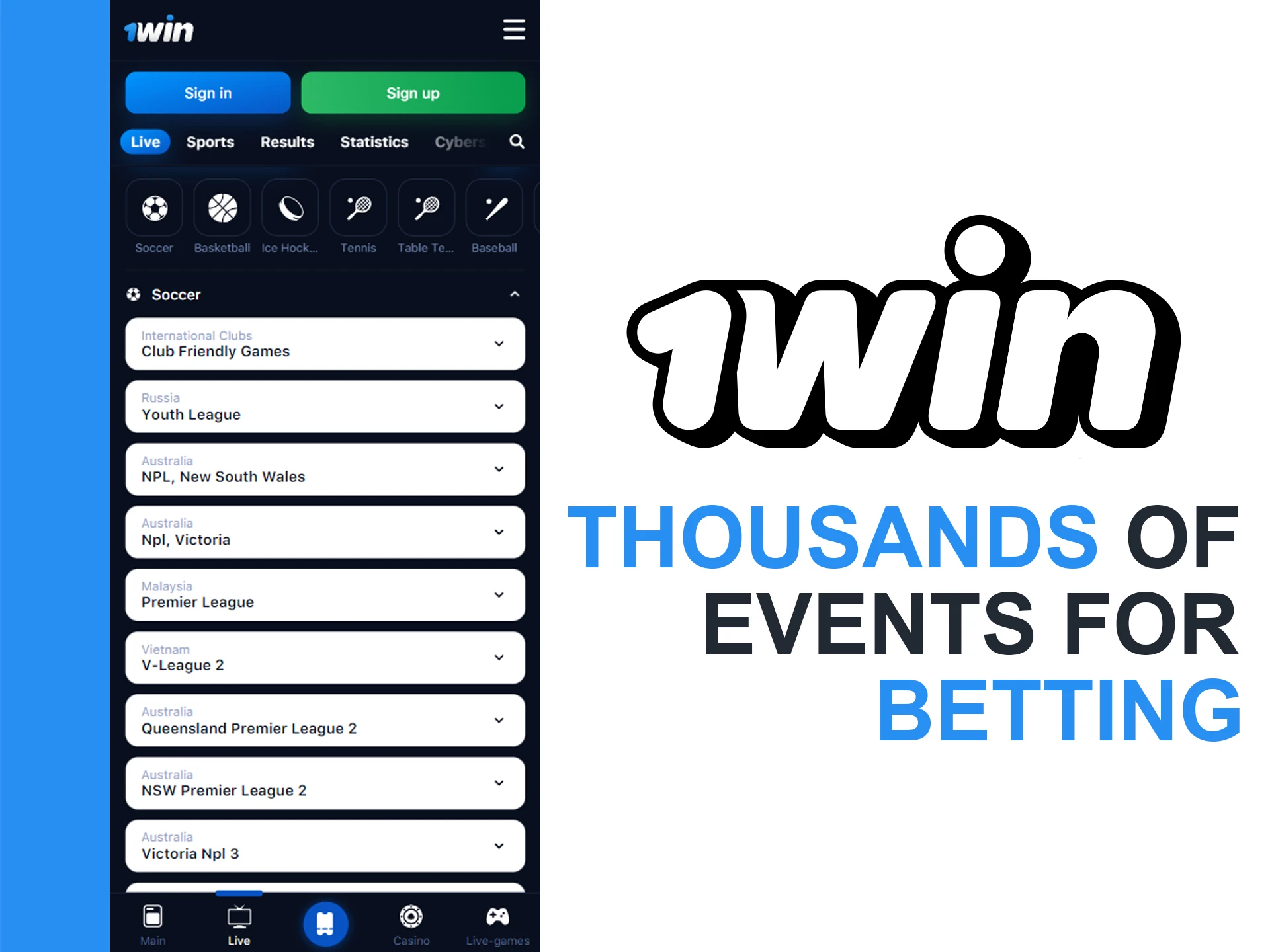 1win বেটিং ইভেন্টে অংশগ্রহণ করুন।